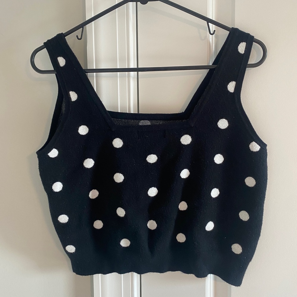 Victor Glemaud x Target Polka Dot Cropped Sweater Tank | Size Large - Picture 2 of 2